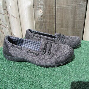 Skechers Relaxed Fit Breathe Easy Gray Slip On Walking Shoes Women's Size 11